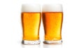 Summer two beer on a white background Royalty Free Stock Photo