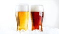 Summer two beer on a white background Royalty Free Stock Photo
