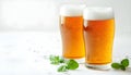 Summer two beer on a white background Royalty Free Stock Photo