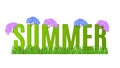 Summer Typographic Banner with flowers for design