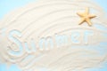 Summer Typography Sand Banner Background Starfish Royalty Free Stock Photo