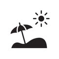 Summer Umbrella Icon Vector Illustration Royalty Free Stock Photo