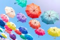 Sky and summer umbrellas