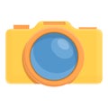 Summer underwater camera icon, cartoon style