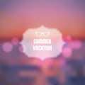 Summer vacation abstract background. Sunset on the sea beach illustration Royalty Free Stock Photo