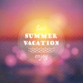 Summer vacation abstract background. Sunset on the sea beach illustration Royalty Free Stock Photo