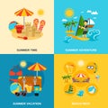 Summer Vacation And Adventure Icons Set Royalty Free Stock Photo