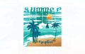 Summer vacation beach t shirt design Royalty Free Stock Photo