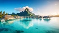 Summer vacation on Bora Bora French Polynesia. Generative AI Royalty Free Stock Photo