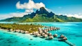 Summer vacation on Bora Bora French Polynesia. Generative AI Royalty Free Stock Photo