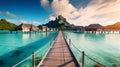 Summer vacation on Bora Bora French Polynesia. Generative AI Royalty Free Stock Photo