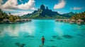 Summer vacation on Bora Bora French Polynesia. Generative AI Royalty Free Stock Photo