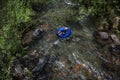 Summer Vacation, Boy Tubes on River Telluride, Colorado Royalty Free Stock Photo