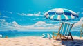 Summer vacation concept, beach background. Generative Ai technology Royalty Free Stock Photo