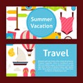 Summer Vacation Concept and Travel Strategy Modern Flat Style Ve Royalty Free Stock Photo