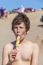 Summer vacation: cute teen eating Royalty Free Stock Photo