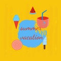 Summer vacation design. Banner template.