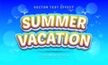 Summer vacation editable text effect themed summer event