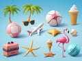 Summer Vacation Essentials Royalty Free Stock Photo