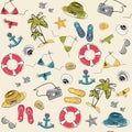 Summer vacation holiday seamless pattern