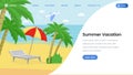 Summer vacation landing page vector template