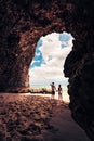 Summer vacation, LifeStyle and Travel concept: Identity interracial loving couple enjoy honeymoon vacation on tropical island Bali Royalty Free Stock Photo