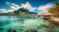 Summer vacation on Moorea island French Polynesia. Generative AI Royalty Free Stock Photo