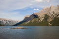 Summer vacation in the mountains - a trip to Lake Minnewanka. Rocky mountains, Banff, Alberta, Canada Royalty Free Stock Photo