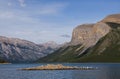 Summer vacation in the mountains - a trip to Lake Minnewanka. Rocky mountains, Banff, Alberta, Canada Royalty Free Stock Photo