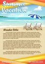 summer vacation with sand beach poster banner