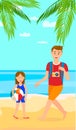 Summer Vacation on Sea Resort Vertical Flat Flyer Royalty Free Stock Photo