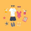 Summer vacation set of icons