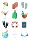 Summer vacation. Set of objects.