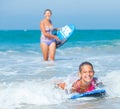 Summer vacation - surfer girls. Royalty Free Stock Photo