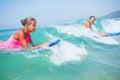 Summer vacation - surfer girls. Royalty Free Stock Photo