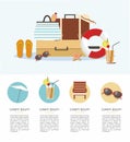 Summer Vacation and Tourism Infographic. Beach Accessories Royalty Free Stock Photo
