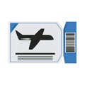 Summer vacation travel, airline boarding pass ticket flat icon style