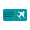 Summer vacation travel, airline boarding pass ticket flat icon style