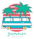 Summer vacation travel caravan vintage