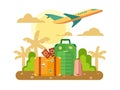 Summer Vacation, Travel flat illustration