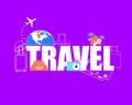 Summer Vacation Travel Flight Flat Vector Concept