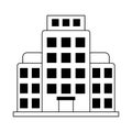 Summer vacation travel, hotel building tourism, line icon style