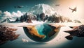 Summer vacation travel trip planned concepts background, Holiday event for traveling around the world, beautiful nature sand,