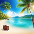 Summer vacation travel trip planned concepts Holiday event for traveling around the beautiful nature ocean water with