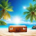 Summer vacation travel trip planned concepts Holiday event for traveling around the beautiful nature ocean water with