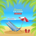 Summer Vacation on Tropical Beach Illustration Royalty Free Stock Photo