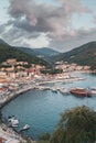 Summer vacations in Parga Preveza Thesprotia Greece Epirus view from Venetian Castle of Parga Royalty Free Stock Photo