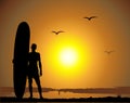 Summer vacations, surfing Royalty Free Stock Photo