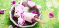 Sundae with taste of rose Royalty Free Stock Photo