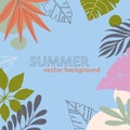 Summer vector illustration in trendy flat style with copy space for text Royalty Free Stock Photo
